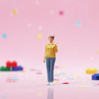 1:64 Scale Girl Figurine Realistic Details Miniature Girl Figurine for Hobbyists