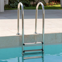 Stainless Steel Pool Ladder Rust-Resistant Four-Step Pool Ladder Polished Entry and Exit System for Homeowners, Hotel Owners, Backyard