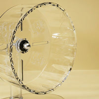 Silent Hamster Wheel and Exercise Running Wheel with Stand Included, Large Clear Cage Accessory for Syrian Hamsters Exercise