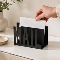 Iron Desk Organiser, Minimalist Document Tray for Home Office, Metal Mail Organizer Letter Holder