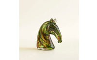 Glass Horse Figurine Marbled Glass Horse Glossy Sculpture for Art Lovers, Bookshelf, Console Table