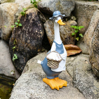 Resin Duck Figurine Easy to Place Long-Neck Duck Figurine Weather-Resistant