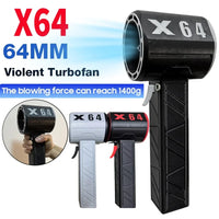 X64 High-Power 64mm Ducted Turbo Fan, 1400g Thrust, Handheld Portable Blower (EU Plug)