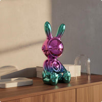 Astronaut Rabbit Figurine Reflective Surface Astronaut Rabbit Statue Cute