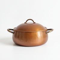 Copper Pot with Lid Handmade Stewpot Rounded for Home Cooks