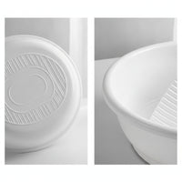 Plastic Wash Basin with Rubbing Board Round Wash Basin with Washboard Shallow Laundry Tub with Washboard Compact for Students, Parents, Bathrooms, Dorm Rooms, Apartments