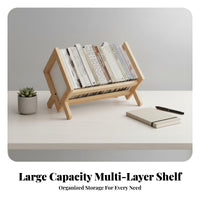 Desktop Bookshelf Space-Saving Design table Book Rack Multipurpose table Book Holder for Students, Office, Study Room