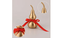 Gourd with Red Ribbon Decorative Metal Gourd Ornament Auspicious Ornament for Car Interior