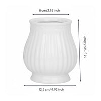 White Vase Minimalist Ceramic Look Vase for Living Room, Desktop