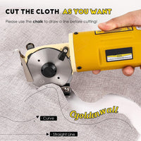 Electric Rotary Cutter Handheld Fabric Cutting Machine for Leather and Cloth, EU Plug