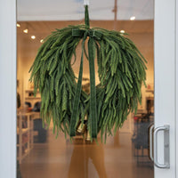Bell Wreath Fade-Resistant Holiday Decor Full Branches for Entryway