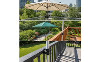 2 Pieces Stainless Steel Umbrella Bracket with Clamp Powder-Coated Umbrella Bracket Rustproof Space-Saving for Homeowners, Backyard