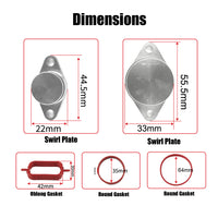 Aluminum Vortex Flap Removal and Repair Kit for BMW Diesel Engines - 22/33mm