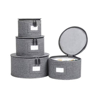 4 Pieces Plate Storage Case Portable Container Collapsible for Rv Travel