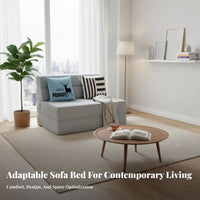 Armless Fold-expanding Sleeper Foldable Design Tri-Fold Floor Mattress two-in-oneUse cleanable Cover for Homeowners, Balcony
