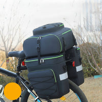 Reflective Strips 3 in 1 Bike Pannier Set Water Repellent Detachable Bike Rear Rack Bag Convertible Bike Backpack Pannier for Commuting