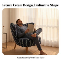 French design Rounded Teddy Armchair Plush Texture Accent Chair warm and inviting Seating Curved outline for Adults, Readers, Homeowners, Living Room, Bedroom, Small Spaces, study corner