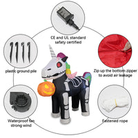 1.5M Halloween Inflatable Pumpkin Unicorn with LED Lights (US Plug)