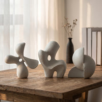 Geometric Abstract Sculpture Matte Geometric Sculpture Tabletop Ornament Textured Decor Decorative for Minimalists, Desk, Office