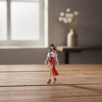 Color-Printed Miniature Girl Figurine Painted Character Model Mini Female Figure for Tabletop Layouts