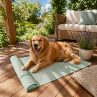 Woven Rattan Cooling Mat Mesh Backed Rest Pad Stitched Border for Warm Weather