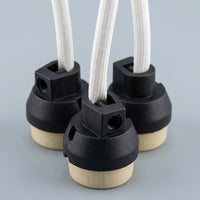 Kitchen Lights for Living Room and Home Lighting, Ceramic GU10 Lamp Holder with 250°C Heat Resistance, Bulb Holder with 15cm Wire, Ceramic Base