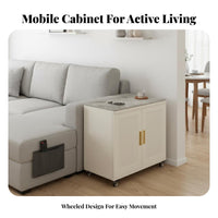Sofa Side Tea Cart Light Luxury design Mobile Storage With casters Sturdy Construction for Homeowners, Entertainers, Living Room