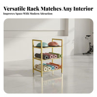 Exercise Mat and Ball Rack Space-Saving Balance Ball Storage Stand Freestanding Exercise Studio Equipment Holder