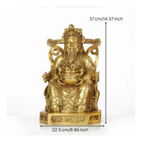 Wealth Gold Statue Brass-Toned Gold of Prosperity Statue Polished Figurine with Base Ingot Ornament for Believers, Entryway