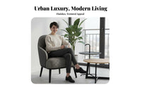 3 Pieces Light Luxury Design 3-Piece Armchair and Table Set Modern Design 3-Piece Armchair and Table Group High-Density Foam Cushion Lounge Seating Streamlined Armrests for Homeowners, Adults, Couples, Living Room, Balcony, Reception Area, Office