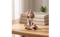 Girl Figurine Matte Tabletop Girl Statue Compact Desktop Figurine for Desk, Shelf, Nightstand