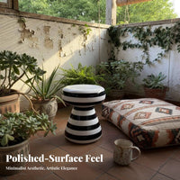 Toadstool-Inspired-Shaped Stool Striped Design Home Decor Multifunctional