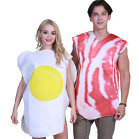 Halloween Couple Breakfast Food Costume Set for Adults, Egg Bacon Theme