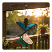 Stained dance Wind Chime Aesthetic Home Decor Abstract dance Sunlight Reflector Handcrafted Design Ballerina Window Art for Garden, Patio