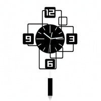 Wall Clock with Geometric Frame Modern for Interior Designers, Homeowners