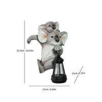 Koala Statue with Lantern Sturdy Koala Statue with Solar Lantern Textured