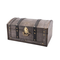 Wooden Treasure Chest with Arched Lid Rustic Wooden Treasure Chest with Locking Latch Arched Storage Box for Collectors