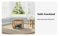 Multi-Functional Slatted Feline Condo Stool Multifunctional Design Pet Furniture Space-Saving Footstool Cozy Hideaway for Felines, Small Dogs, Apartment Dwellers, Entryway, Living Room, Bedroom, Balcony
