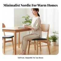Upholstered Wood Frame Chair Padded Seat Seating Furniture Modern Minimalist Design Ergonomic spinerest for Homeowners, Families