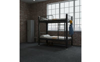 Metal Bunk Bed Space-Saving Bunk Bed with Storage Heavy Duty Furniture for Students, Employees, Student Rooms, Employee Housing, Apartments