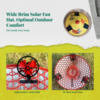 Solar Fan Hat, Wide Brim, Waterproof, Outdoor Cooling