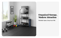Mobile Design Dumbbell Kettlebell Storage Stand Space-Saving Home Gym Storage Rack Large Capacity Rolling Fitness Equipment Rack Sturdy Steel Construction for Garage, Apartment
