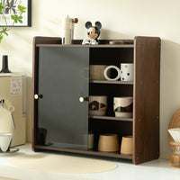 4-Tier Bamboo Cup Storage Rack with Wheels