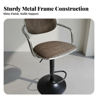 Adjustable Rolling Chair with Armrests Padded Seat Swivel Stool Quiet Wheels
