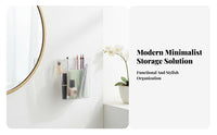 Narrow vertical surfaceMount container Clear Design Organizer Box Easy Installation for Dorm Room