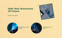Optical meter measures area, volume