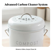 Odor Filtering Compost Pail Leak Resistant Countertop Compost Pail Indoor Food Waste Container Portable Handle for Pet Owners