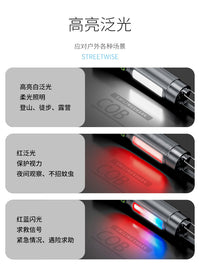 微笑鲨登山夜爬手电筒超长续航变焦远射强光超亮充电防水红光挂钩