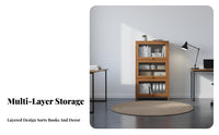 Simple Design Floor Standing Bookshelf Space-Saving Freestanding Bookshelf Easy to Assemble Multi-Layer Storage Shelf Stable for Children, Students, Homeowners, Living Room, Bedroom, Home Office, Study