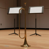 Bugle Gold Finish Brass Bugle with Gloves for School Band, Drum Corps, Beginners